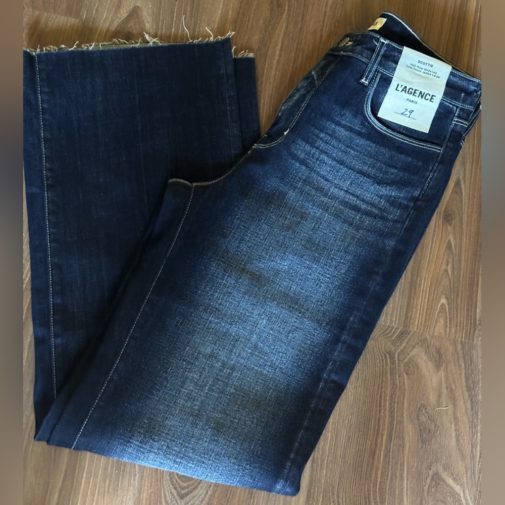 L'AGENCE Deep Indigo Flare Jeans - Picture 5 of 8